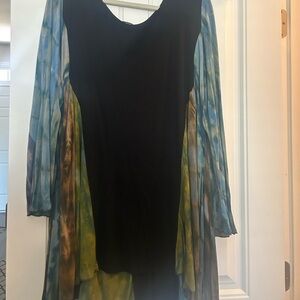 Greater Good Tie Dye Tunic Top Blouse 100% Rayon Long Sleeve Womens Size XXL